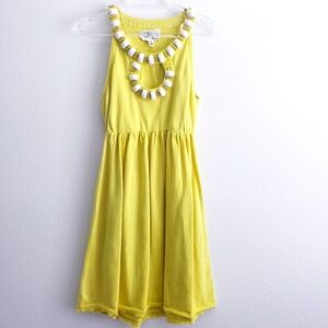 Milly Of New York Yellow Beaded Mini Dress